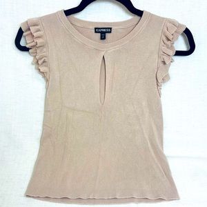 EXPRESS cropped sweater blouse with peep hole SIZE S USED